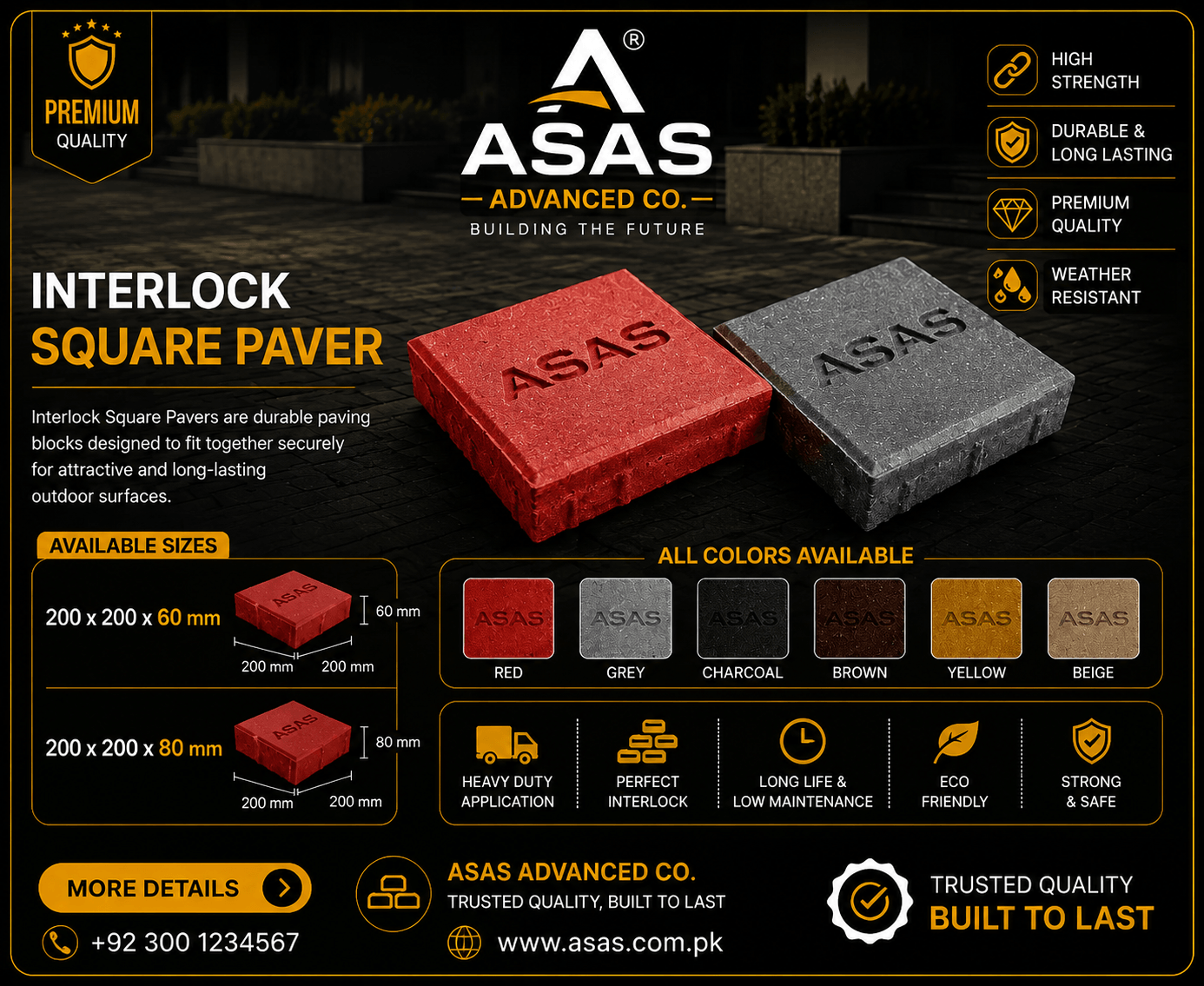Square Interlock Paver Tiles